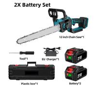 Scie à chaîne électrique sans fil - Moteur sans balais - Lame de 30 cm - 3000 W - 18 V - 2 batteries - Pour l'élagage et la coupe de bois
