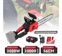 Scie à chaîne électrique sans fil - Scie à chaîne sans balais de 30 cm - 0 à 8000 tr/min - Alimentation par batterie 18V - Coffret B comprenant 2 batteries - Idéale pour la coupe de bois et d'arbres