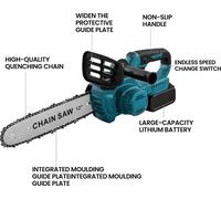Scie à chaîne électrique - Scie à moteur sans fil de 30 cm - 1500 W - Moteur sans balais - Batterie 21 V - 1 batterie et chargeur EU