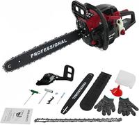 Scie à chaîne essence 58cc, scie pratique pour le travail du bois en jardin et pour les travaux de construction, moteur 4,5 chevaux (2400W), lame de scie de 50 cm, avec protection de la main, système 