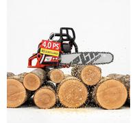 Scie à chaîne essence, 62 cm, 4 chevaux, avec une lame de 50 cm | Vitesse de chaîne de 20,8 m/s, robuste griffe métallique, ensemble complet pour la coupe de bois de chauffage et l'élagage
