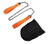 Scie à Chaîne Manuelle Pliante Portable pour Camping et Survie, Acier au Manganèse, Orange, 103cm, avec Sac de Rangement