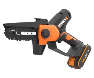 Scie à chaîne mini sans fil WORX WG326E, 20V, inclut une batterie de 2,0 Ah et un chargeur