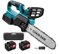 Scie à chaîne, moteur sans balais, alimentée par batterie, avec 2 batteries