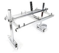 Scie à chaîne pour scierie - Accessoire pour tronçonneuse - Longueur de coupe de 35 à 61 cm - Alliage d'aluminium portable - Guide pour la coupe de planches - Argenté