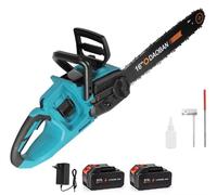 Scie à chaîne sans fil - 1500 W - Moteur sans balais - 2 batteries de 21 V - Lubrification automatique de la chaîne - Tension de la chaîne réglable sans outil - 40,6 cm