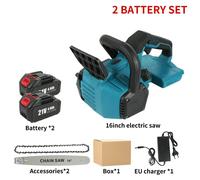 Scie à chaîne sans fil - 1800 W - Moteur sans balais - Lame de 40 cm - 2 batteries - Écran de contrôle - Lubrification automatique de la chaîne