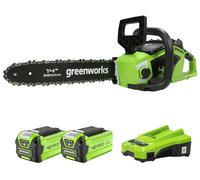 Scie à chaîne sans fil Greenworks GD40CS15, équipée d'un moteur sans balais, avec une lame de 14 pouces (35 cm)