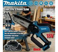 Scie à chaîne sans fil Makita 18V pour le travail du bois, avec petite scie à chaîne électrique portative de 6 pouces, mini scie à chaîne portable EU Charger