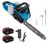 Scie à chaîne sans fil - Scie à chaîne électrique compacte - Moteur sans balais - 3500 W - Lame de 40,6 cm - 2 batteries - Pour l'abattage et la coupe de bois