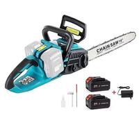Scie à chaîne sans fil - Scie à chaîne électrique sans fil - 3500 W - Lame de 40,6 cm - Moteur sans balais - Lubrification automatique de la chaîne - Tension de la chaîne réglable sans outil - 2 batte