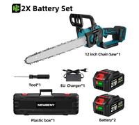 Scie à chaîne sans fil - Scie à chaîne électrique sans fil de 30 cm - Moteur sans balais de 3000 W - Scie à batterie de 18 V pour le bois - Écran LED - Livrée avec 2 batteries rechargeables