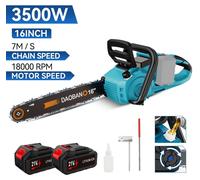 Scie à chaîne sans fil - Scie à chaîne électrique sans fil - Lame de 40,6 cm - Moteur sans balais - Lubrification automatique de la chaîne - 2 batteries