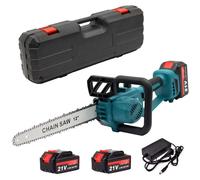 Scie à chaîne sans fil - Scie à chaîne électrique sans fil - Moteur sans balais - 1500 W - 2 batteries - Lame de 38 cm - Prise européenne