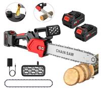 Scie à chaîne sans fil - Scie d'élagage électrique - Lame de 30 cm - Batterie incluse - Poignée antidérapante - Construction métallique - Lubrification automatique de la chaîne