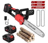 Scie à chaîne sans fil - Scie d'élagage électrique - Lame de 30 cm - Moteur sans balais - 20 000 tr/min - Compatible avec les batteries 21 V