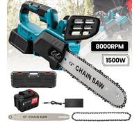 Scie à chaîne sans fil - Scie d'élagage maniable - 1500 W - Sans balais - Lame de 30 cm - 18 V - 1 batterie