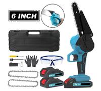 Scie à chaîne sans fil - Scie d'élagage maniable - Lame de 15 cm - Moteur sans balais - 20 000 tr/min - 21 V