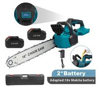 Scie à chaîne sans fil - Scie électrique - Moteur sans balais de 1800 W - 2 batteries lithium-ion - Lame guide de 40,6 cm - Vitesse de chaîne de 20 m/s - Indicateur LED - Lubrification automatique de 
