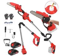 Scie à ébrancher électrique - Scie à élaguer sans fil - 500 W - Lame de 15 cm - 2 batteries - Lithium-ion - Portable