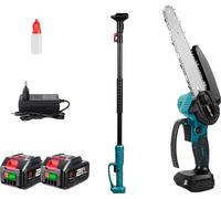 Scie à élaguer électrique, conception télescopique, légère, lot de 2 batteries