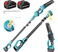 Scie à élaguer sans brosse, rallonge réglable, batteries rechargeables, 2 batteries EU plugs