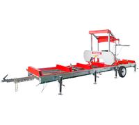 Scie à grumes sur remorque - Moteur électrique 7,5 kW 400 V - Longueur de coupe 2794 mm - Capacité diamètre ø800 mm Torros HBZ790ET