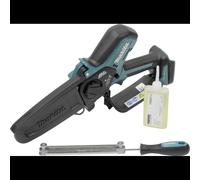 Scie à métaux sans fil Makita DUC150Z LXT, tension de chaîne sans outil, lubrification automatique, pour jardin et aménagement paysager.