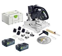 Scie à moulures sans fil Festool SYMC 70 EB-Basic 36 V (2 x 18 V) 216 mm + 2 batteries 8,0 Ah + Systainer - sans chargeur