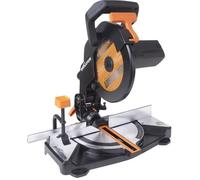 Evolution Power Tools Scie à Onglet Compacte Coupe Multi-Matériaux Lame TCT Incluse Coupe le Bois, le Métal, le Plastique, 45° - 45° Angle de Onglet et 45˚ Angle de Biseau- 1200W, 210mm - R210CMS