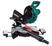 VONROC Scie à Onglet Radiale 2200W - Lame de Scie Ø 254 mm 60 Dents, Largeur de Coupe 340 mm - Laser, LED, 2 Rallonges de Table Inclus - Bras de Guidage à Double Roulement, Précision Planches Larges