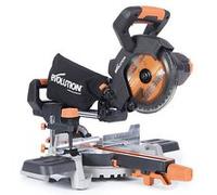 Evolution Power Tools Scie à onglet coulissante sans fil R185SMS-Li – 185 mm, biseau 45°, onglet 50°