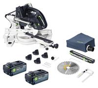 Scie à onglet sans fil Festool KAPEX KSC 60 EB-Basic 18 V / 36 V 216 mm Brushless + 2 batteries 8,0 Ah - sans chargeur