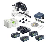 Scie à onglet sans fil Festool KAPEX KSC 60 EB-Basic 18 V / 36 V 216 mm Brushless + 4 batteries 8,0 Ah + chargeur double + Systainer