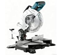 Scie à onglets radiale professionnelle compatible avec Makita 18 V batterie lithium (fonctionne sur batterie), lame de scie Ø 210 mm, avec laser, coupes en biseau de 0 à 45°, table en aluminium moulé
