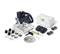 Scie à onglets sans fil SYMMETRIC SYMC 70 4,0 EBI-Plus - FESTOOL - avec 2 batteries 18v 4.0Ah - chargeur - sytainer - 577464