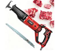 Scie à Os de Boucher Electrique, 1050W Scie à Os de Viande, Scie Sabre Boucher avec Lames de Scie Remplaçables pour le Supermarché/Restaurant (Color:red,Size:1050W)