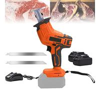 Scie à Os de Boucher électrique, Scie de Boucher Professionnel pour Couper Viande Congelée et Os, Couteau Electrique Scie Viande, pour Couper Viande Congelée, Os, Métal, Bois,1battery+1sawtooth