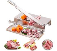 Scie à os manuelle en acier inoxydable avec tapis antidérapant pour couper | Scie à os robuste à levier avec épaisseur réglable, base antidérapante stable pour une préparation de la viande sans effort