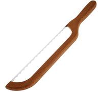 Scie à pain pour le pain au levain - Machine à pain pour pain fait maison - Coupe-pain manuel avec design abrasif - Coupe-pain en acier inoxydable avec scie dentelée et poignée en bois confortable