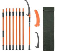 Scie à perche manuelle, sécateur extensible de 2,2 à 8,2 m, lame en acier tranchante pour l'élagage des branches hautes, sécateur manuel avec poignées légères en fibre de verre de 20 cm, pour l'élagag