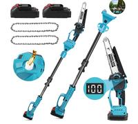 Scie à perche sans fil 2 en 1, 8 pouces mini-tronçonneuse, 2 batteries , scie à perche électrique l'élagage des arbres, , sécateur