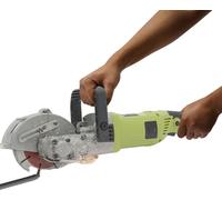 Scie à rainurer les murs, puissance maximale 4000 W, dimensions 46 x 18 cm, diamètre de lame 120 mm, vitesse à vide 6000 tr/min, profondeur et largeur de rainure réglables