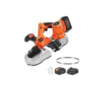 VEVOR Scie à ruban portative 20 V – Sans fil, moteur sans balais, profondeur coupe 6,5 cm, 4000 mAh