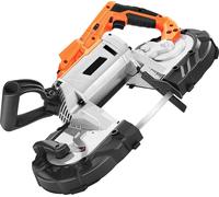 Scie à ruban sans fil portable 20 V, profondeur de coupe 5 pouces, vitesse variable 0-120 m/min, moteur sans balais, avec éclairage LED, pour couper l'acier, l'aluminium, les câbles, les cornières, le