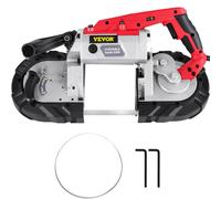 Scie à ruban VEVOR 12,7 cm de coupe 1100 W 2,9 A ruban de scie acier, scie à fer 200 cm de câble 6 niveaux de vitesse Scie à ruban à métaux, scie à ruban pour utilisateurs exigeants, scie à fer 55 × 1