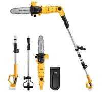 Scie à tige télescopique sans fil de 20 cm compatible avec Dewalt 20 V | Élagueuse sans fil, lame de 20 cm, poids léger de 3,2 kg, lubrification automatique de l'huile, réservoir d'huile de 80 ml