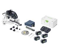 Scie à tronçonner sans fil Festool KAPEX KSC 60 EB-Basic 18 V / 36 V 216 mm Brushless + 4 batteries 5,0 Ah + double chargeur + Systainer