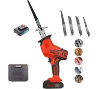 Scie Boucher Électrique Sans Fil Puissante, Scie à Os et Viande 450W avec Batterie 21V, Lames Remplaçables - Pour Boucherie, Cuisine, Bois et Métal(rouge,1Battery)