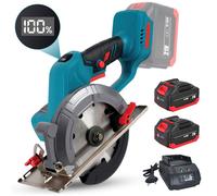 Scie circulaire Ø150mm sans fil 6700RPM, Profondeur Coupe 51mm(90°)/35mm(45°), Avec Rail Guide et écran LED, pour Bois, Plastique